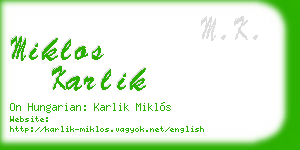 miklos karlik business card